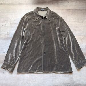 Giorgio Armani Men’s Brown Jacket Corduroy Button-up Shirt Long Sleeve Size 54